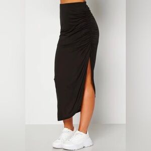 ICHI Elegant SAGE GREEN Ruched Maxi Skirt Plus Size 2XL